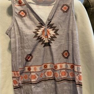 Aztec Patterned Sleeveless Top